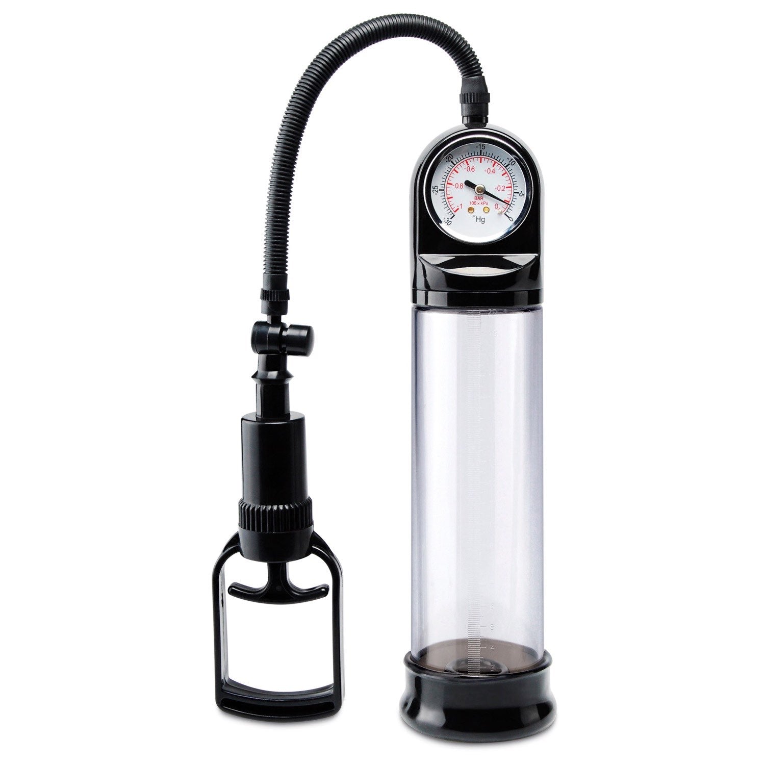 泵沃克斯 Accu-Meter 动力泵 - 透明/黑色阴茎泵，带计量表 by Pipedream