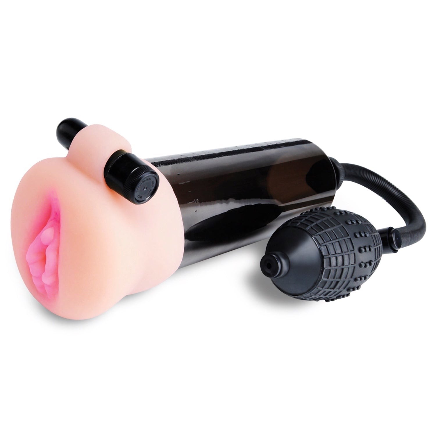 Pump Worx Travel Trio Pump Set - Smoke Vibrating Penis Pump with 3 Penis Sleeves by Pipedream