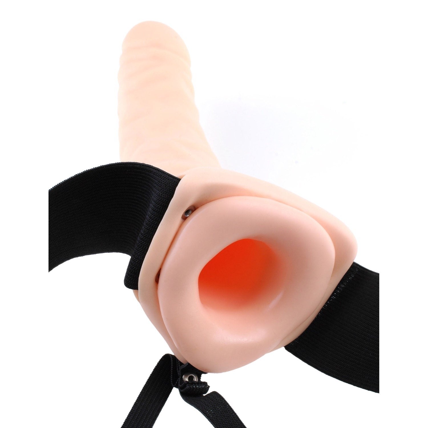 Fetish Fantasy Series 8&quot; Vibrating Hollow Strap-On - Flesh 20 cm (8&quot;) Vibrating Strap-On by Pipedream