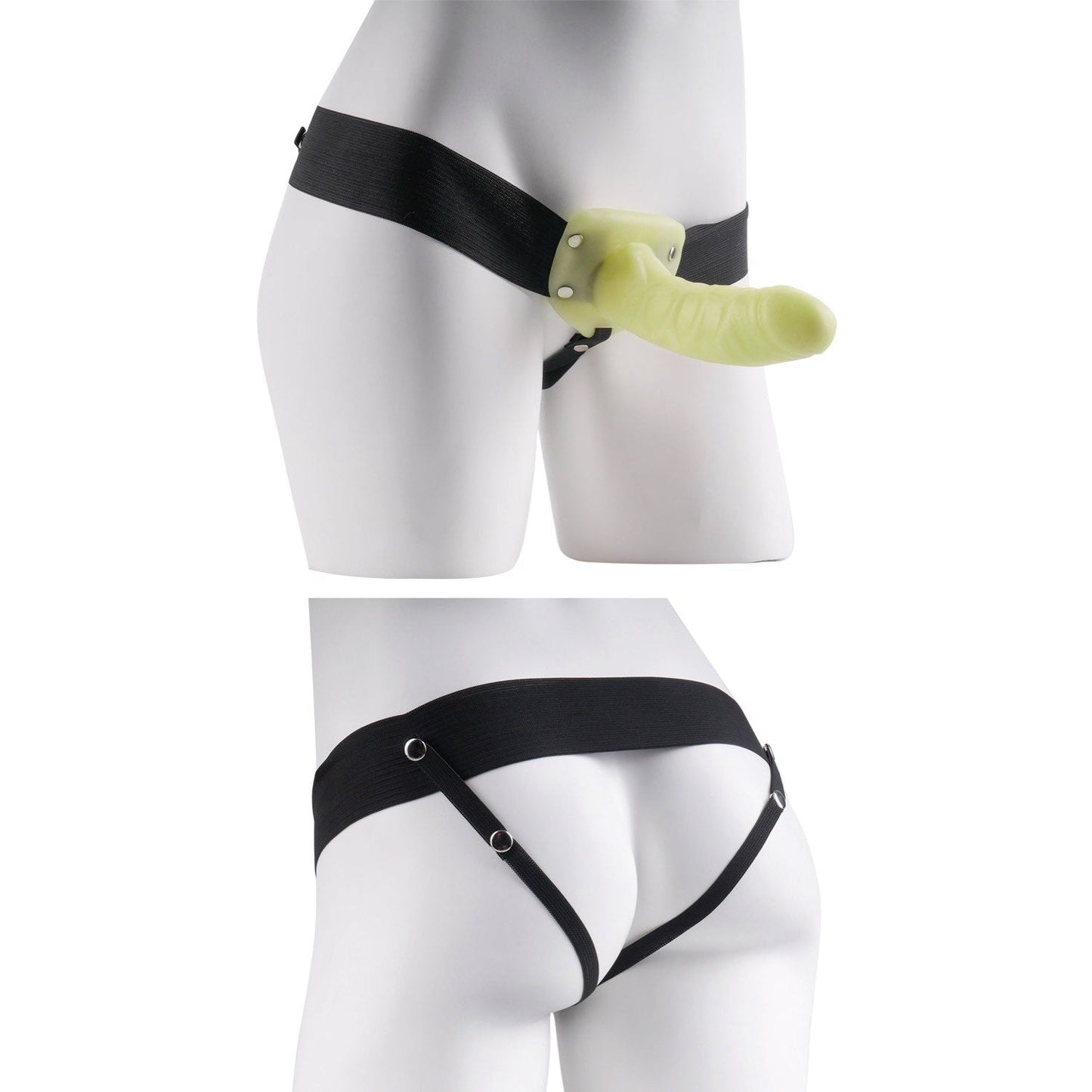 For Him Or Her Hollow Strap-on - Glow in the Dark 6" Hollow Strap-On