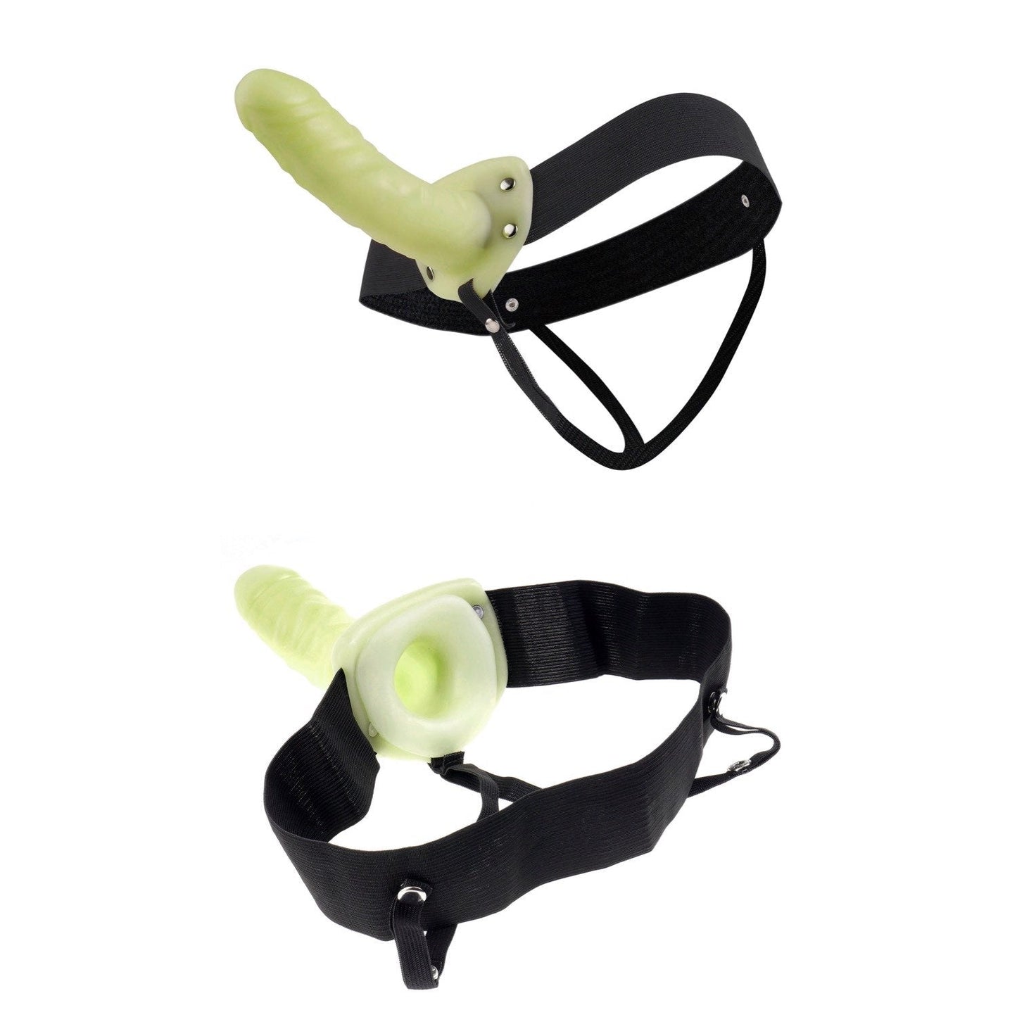 For Him Or Her Hollow Strap-on - Glow in the Dark 6" Hollow Strap-On