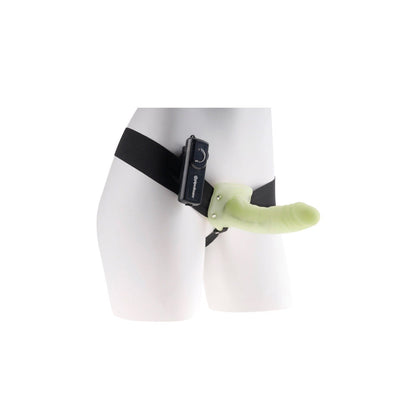 Vibrating Hollow Strap-on - Glow in Dark 6" Vibrating Strap-On for Her & Him