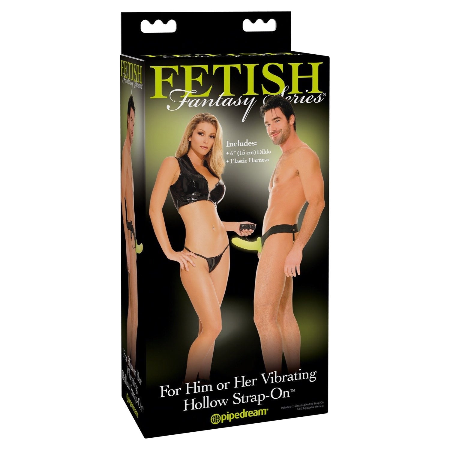 Fetish Fantasy Series Vibrating Hollow Strap-on - Glow in Dark 6&quot; Vibrating Strap-On for Her &amp; Him by Pipedream
