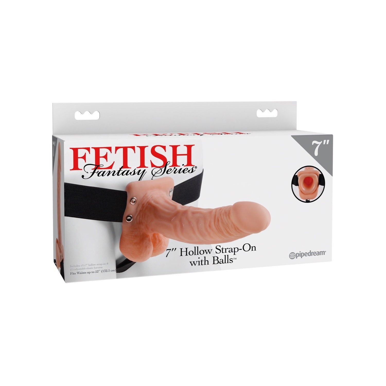 Fetish Fantasy Series 7&quot; Hollow Strap-On With Balls - Flesh 17.8 cm (7&quot;) Hollow Strap-On by Pipedream
