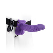["Traditional","Hollow"]7" Vibrating Hollow Strap-on With Balls - Purple 17.8 cm (7") Vibrating Hollow Strap-On
