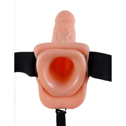 7" Vibrating Hollow Strap-on With Balls - Flesh 17.8 cm (7") Vibrating Hollow Strap-On