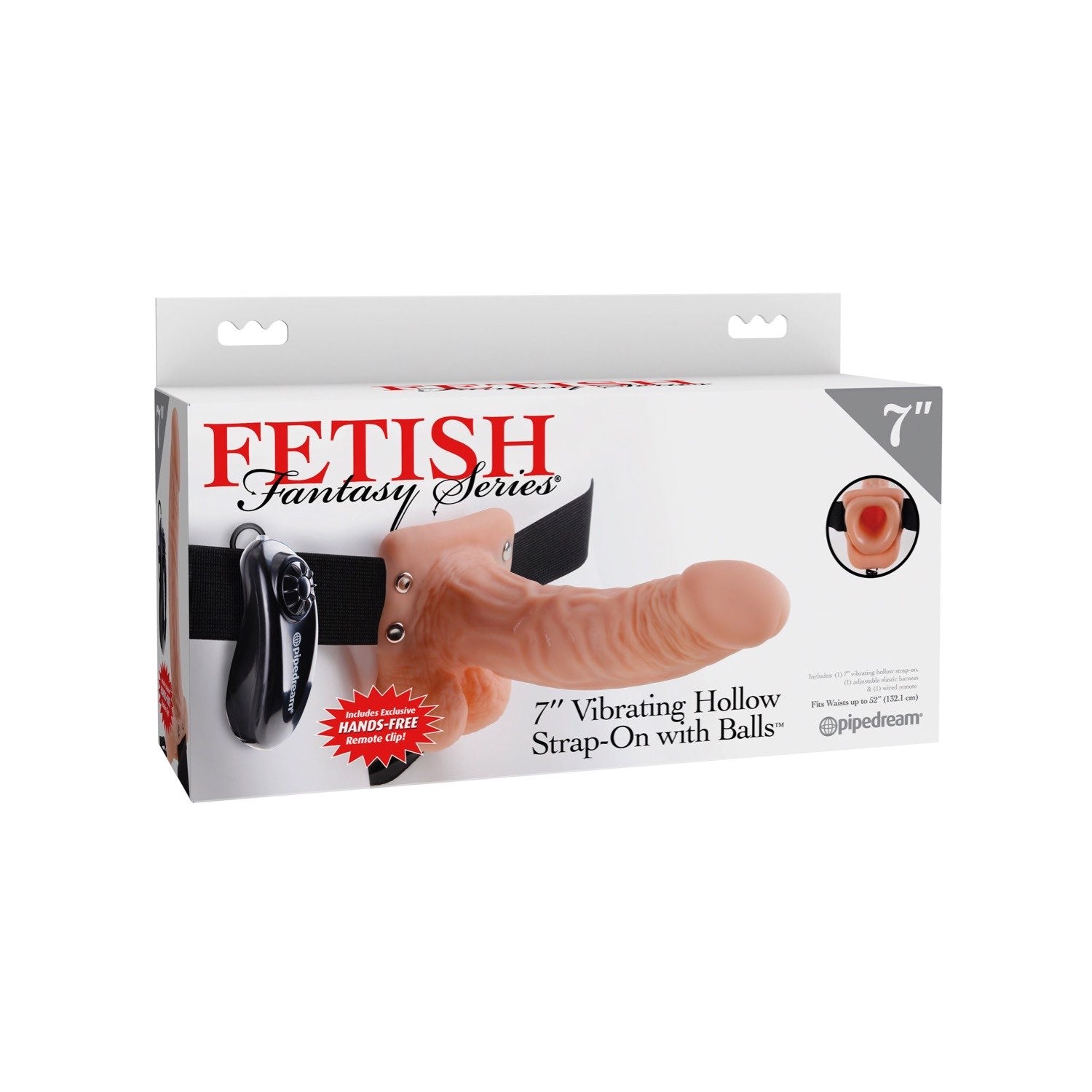 Fetish Fantasy Series 7&quot; Vibrating Hollow Strap-on With Balls - Flesh 17.8 cm (7&quot;) Vibrating Hollow Strap-On by Pipedream