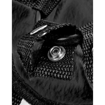 Vibrating Plush Harness - Black Vibrating Strap-On Harness (No Probe Included)