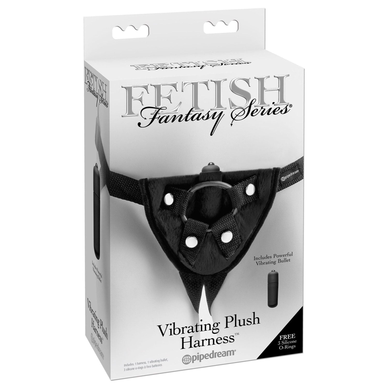 Fetish Fantasy Series Vibrating Plush Harness - Black Vibrating Strap-On Harness (No Probe Included) by Pipedream