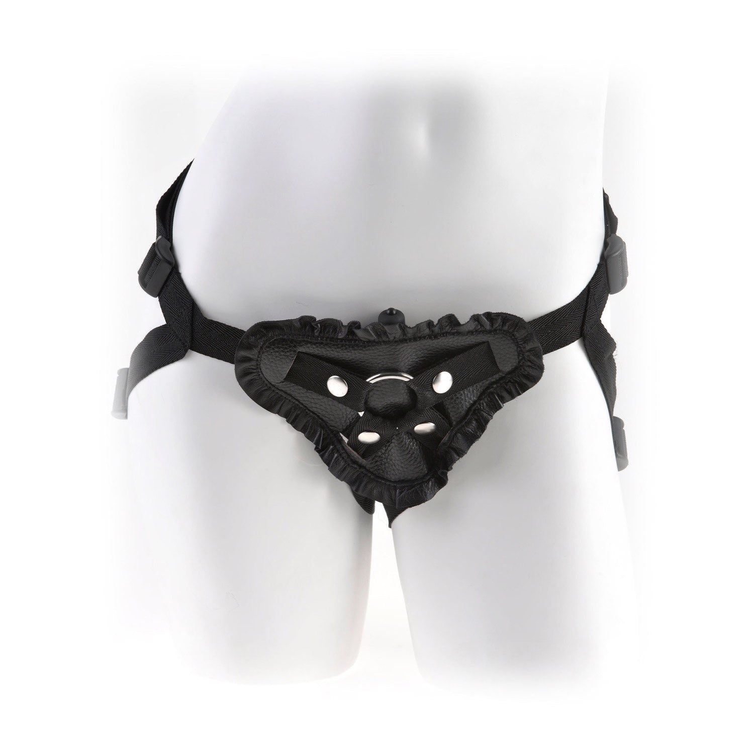 Fetish Fantasy Series Leather Lover&#39;s Harness - Black Vibrating Strap-On Harness (No Probe Included) by Pipedream