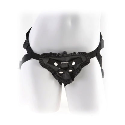 Leather Lover's Harness - Black Vibrating Strap-On Harness (No Probe Included)