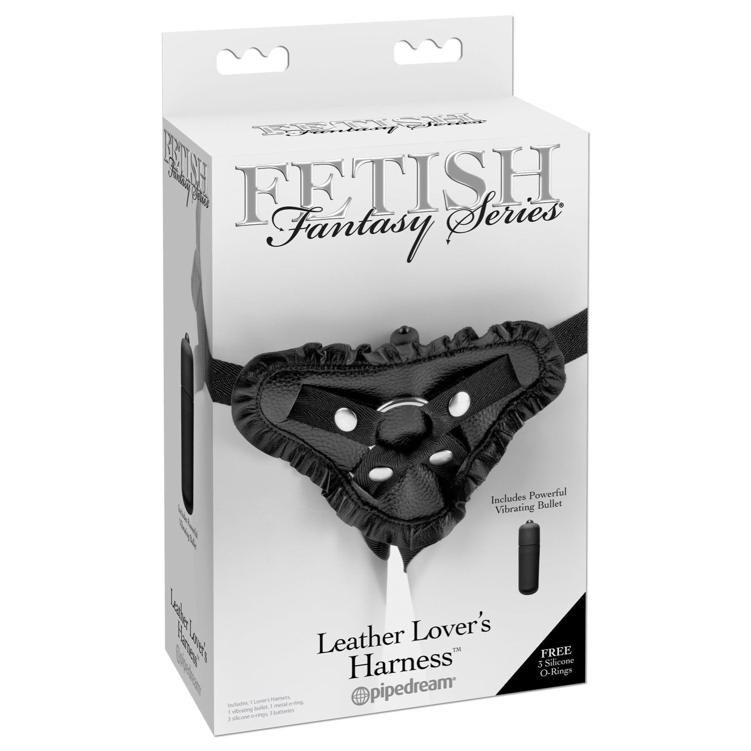 Fetish Fantasy Series Leather Lover&#39;s Harness - Black Vibrating Strap-On Harness (No Probe Included) by Pipedream