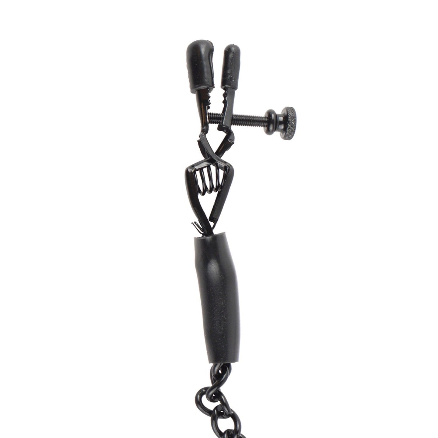 Adjustable Nipple Chain Clamps - Black Nipple Clamps with Chain
