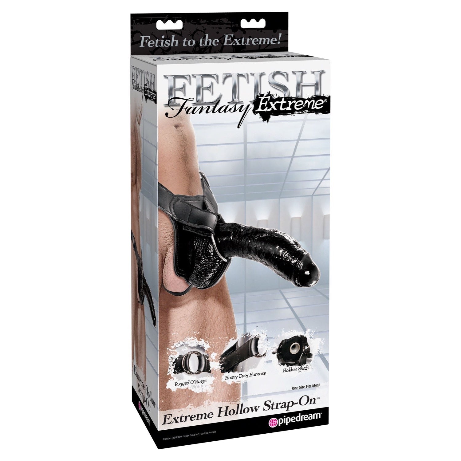 Fetish Fantasy Extreme Extreme Hollow Strap-on - Black 10&quot; Hollow Strap-On by Pipedream