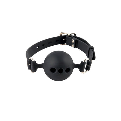 Silicone Breathable Ball Gag - Black Small Mouth Restraint
