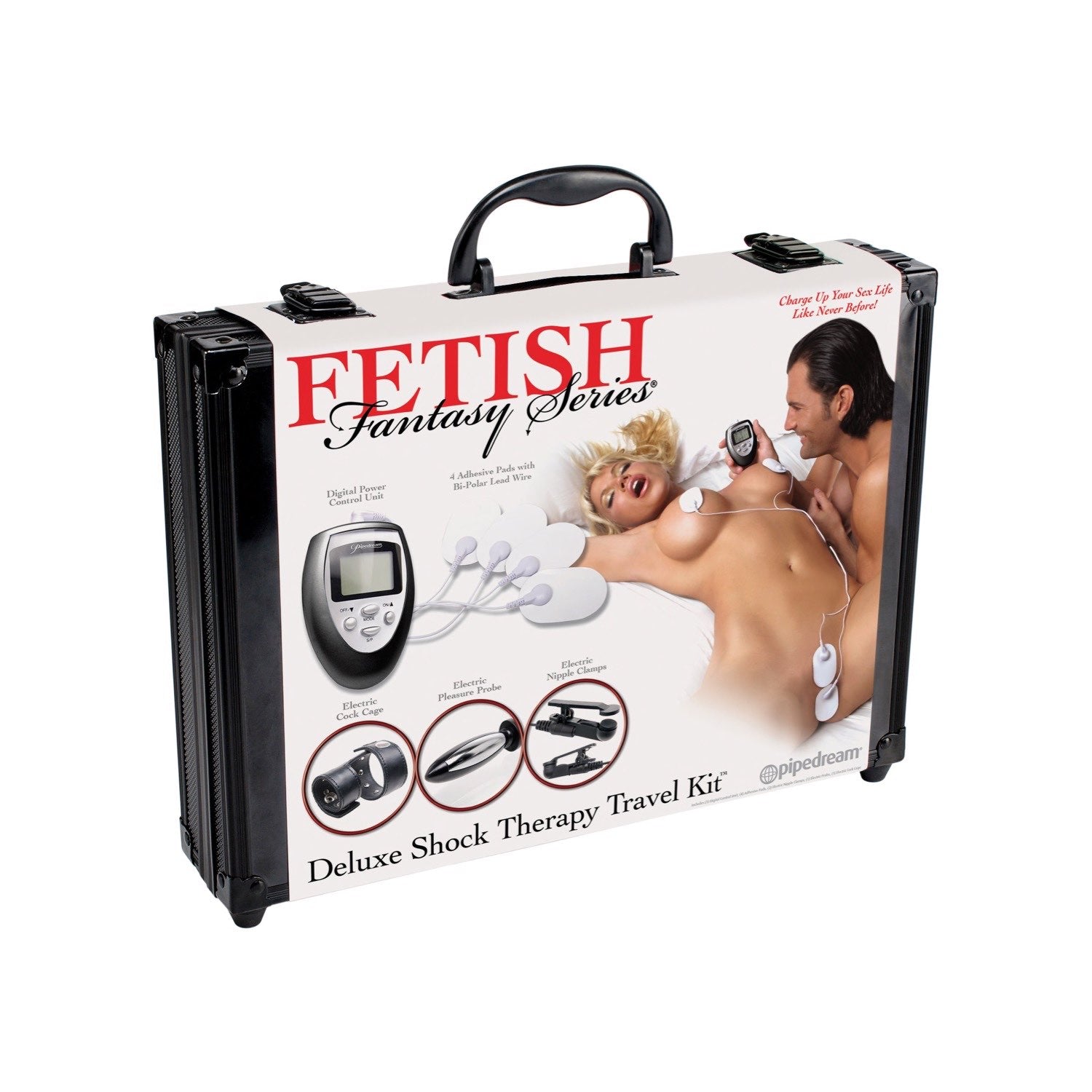 Fetish Fantasy Series Deluxe Shock Therapy Travel Kit - Electrical Stimulator Kit - 6 Piece Set by Pipedream