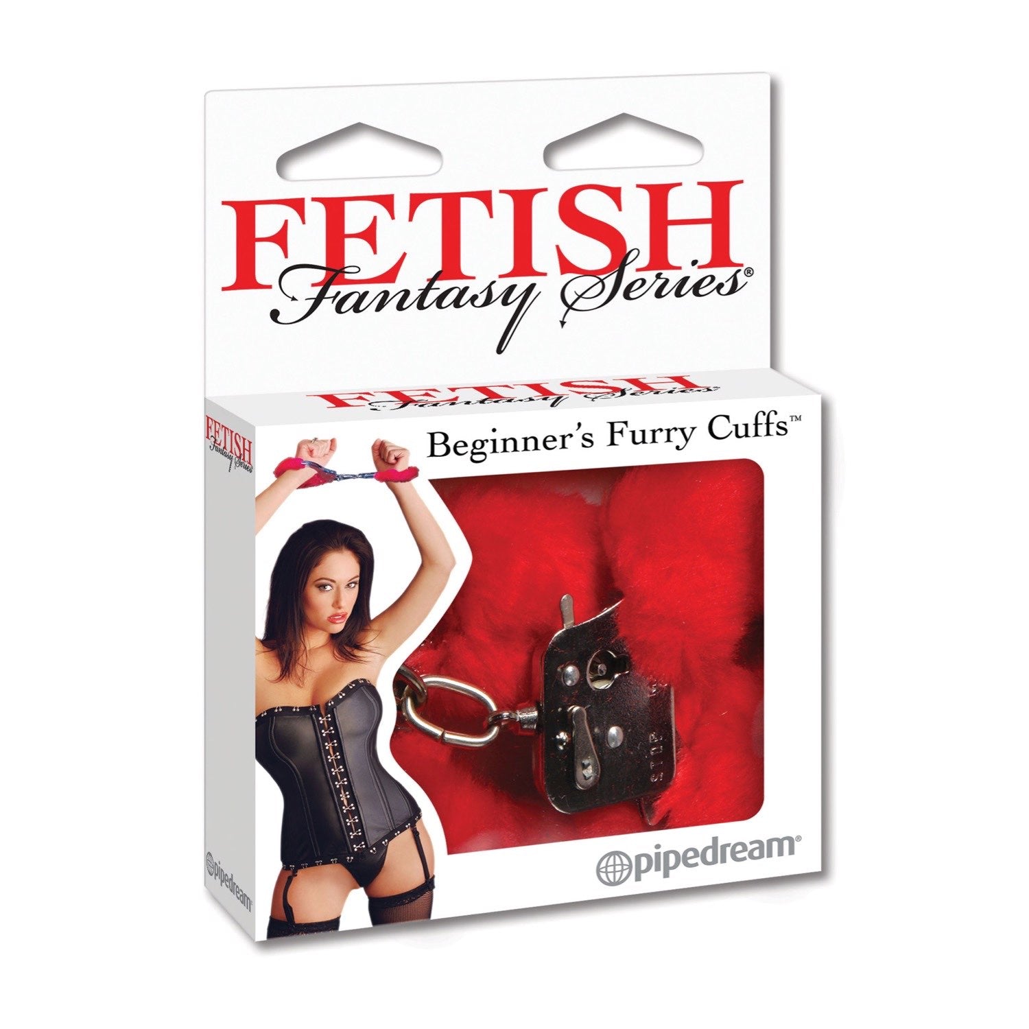 Fetish Fantasy Series Beginner&#39;s Furry Cuffs - Red Fluffy Cuffs by Pipedream
