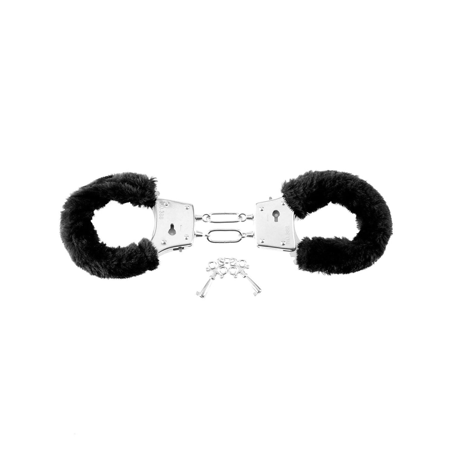 Beginner's Furry Cuffs - Black Fluffy Cuffs