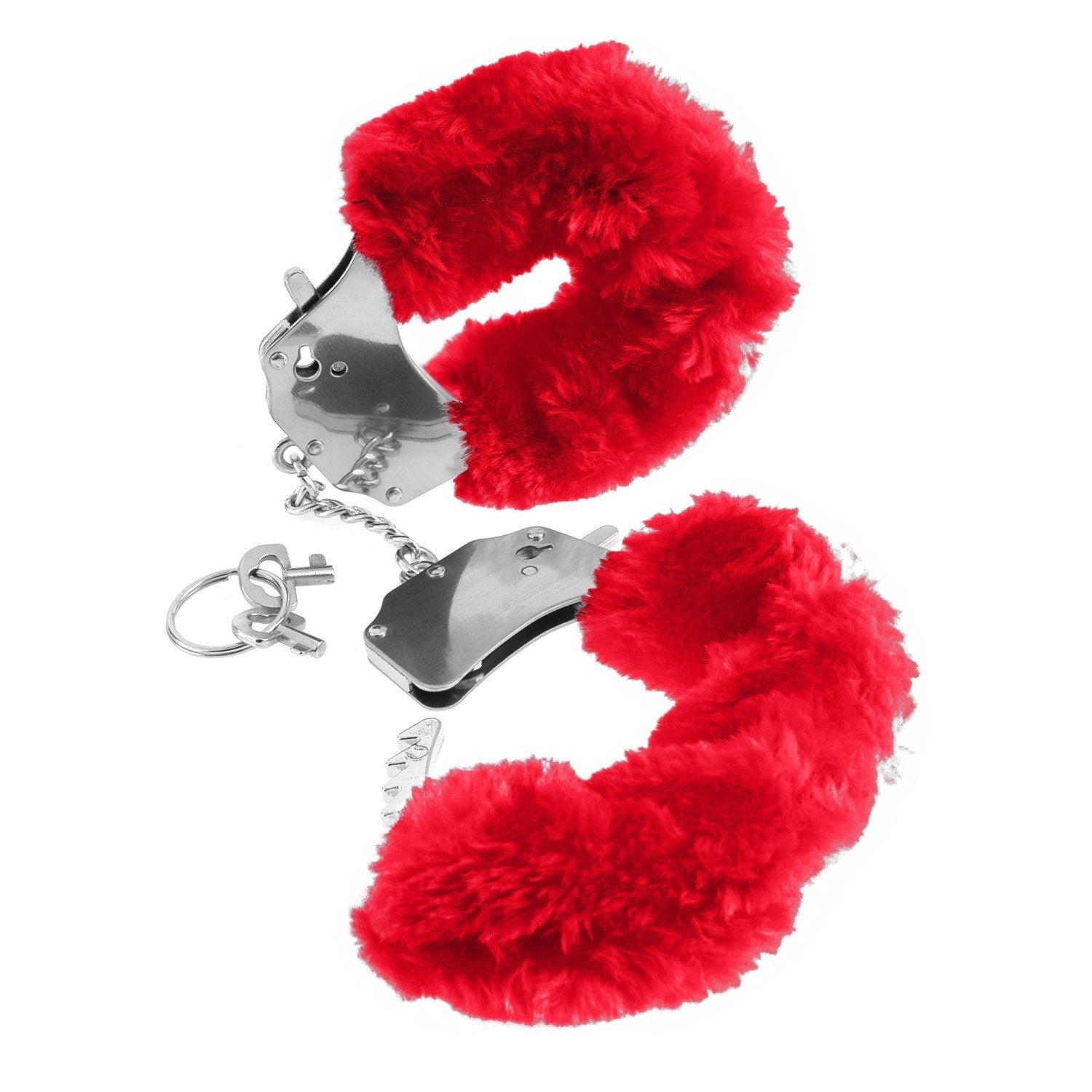 Fetish Fantasy Series Furry Cuffs - Red Fluffy Hand Cuffs by Pipedream