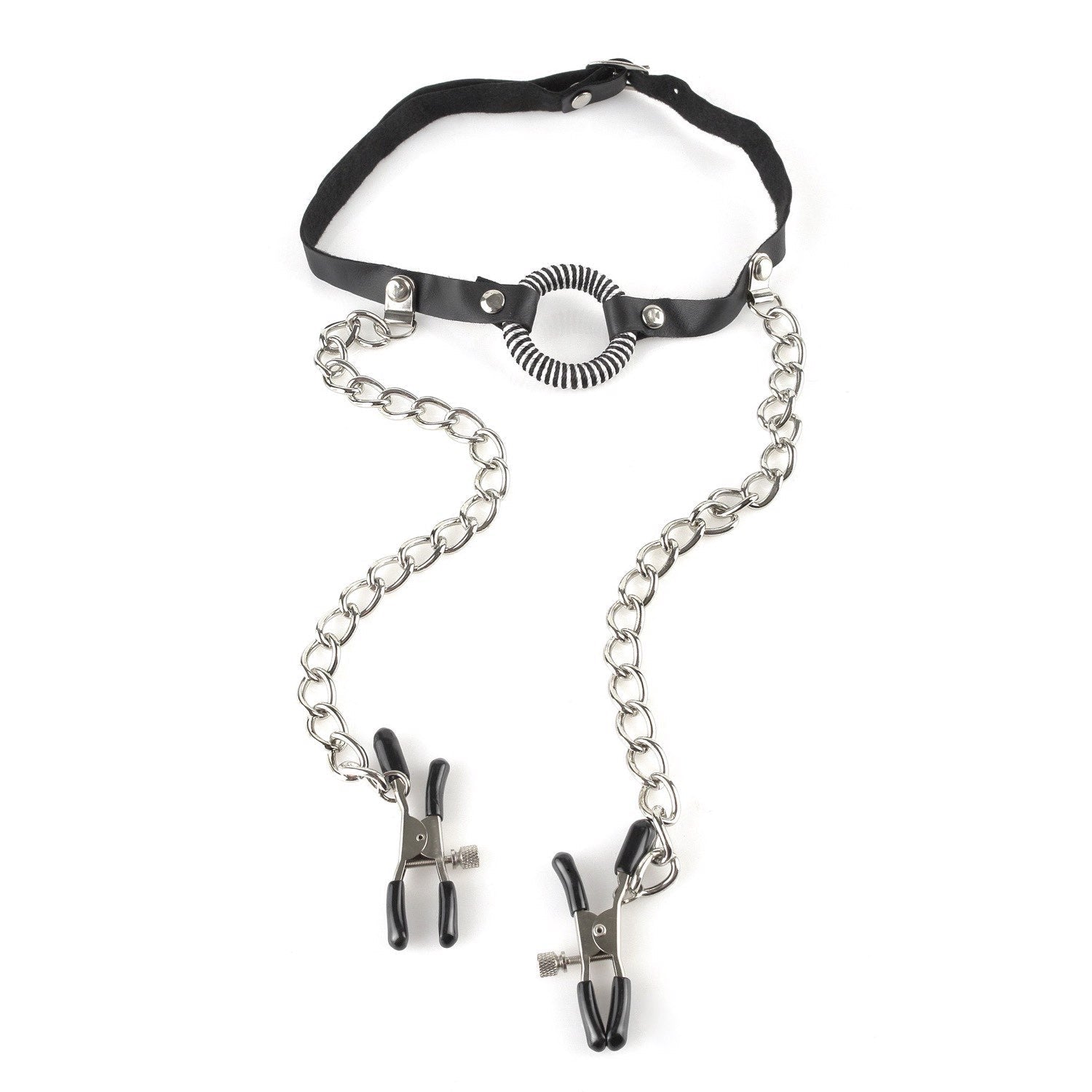 Fetish Fantasy Series O-ring Gag with Nipple Clamps - Body Restraints by Pipedream