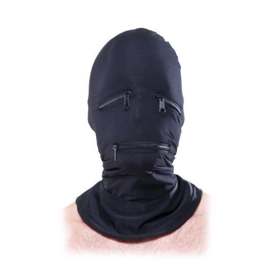 Pipedream Fetish Fantasy Series Zipper Face Hood - Black Hood