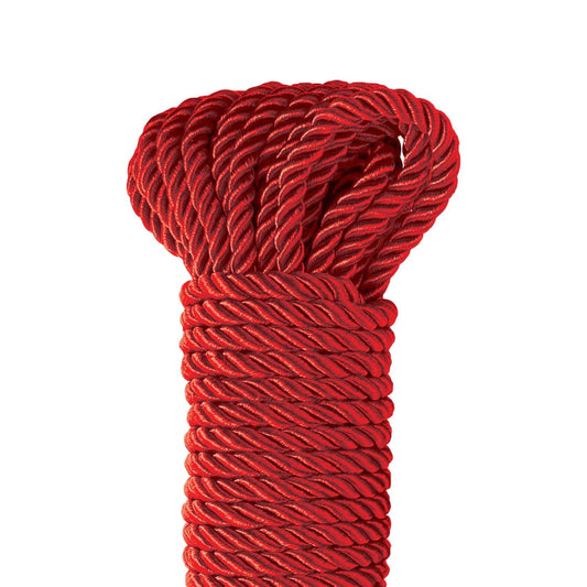 Pipedream Fetish Fantasy Series Deluxe Silky Rope - Red Bondage Rope - 9.75 m Length