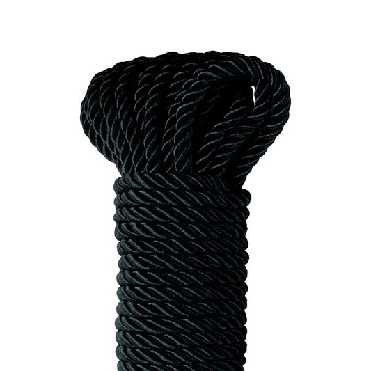 Pipedream Fetish Fantasy Series Deluxe Silky Rope - Black Bondage Rope - 9.75 m Length