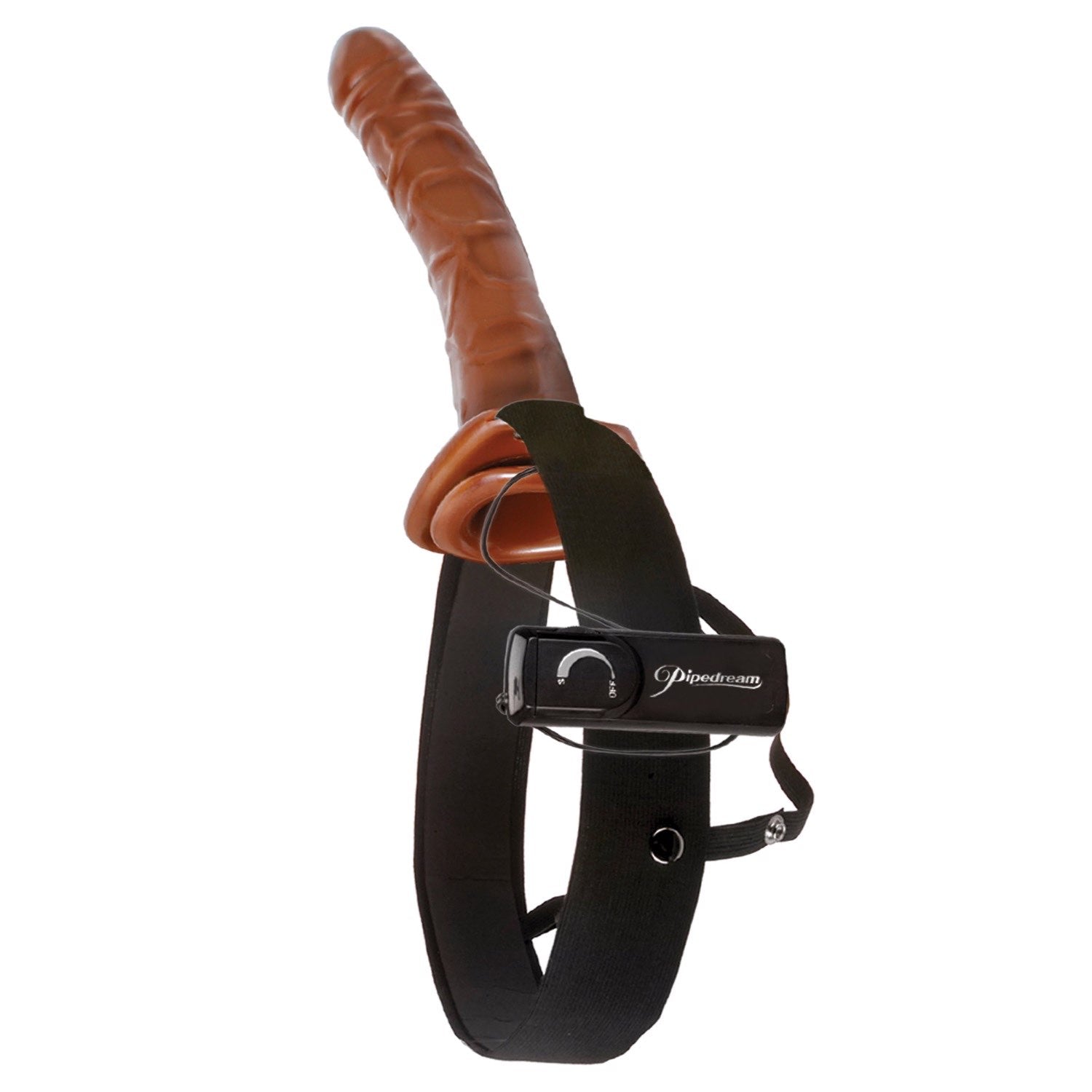 Fetish Fantasy Series 10&quot; Chocolate Dream Vibrating Hollow Strap-on - Brown 10&quot; Vibrating Strap-On by Pipedream