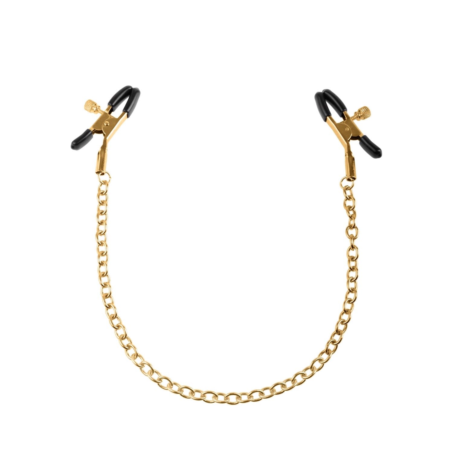 Fetish Fantasy Gold Chain Nipple Clamps - Gold Nipple Clamps with Chain by Pipedream