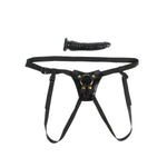 ["Traditional"]Designer Strap-On - Black/Gold 18 cm (7") Strap-On