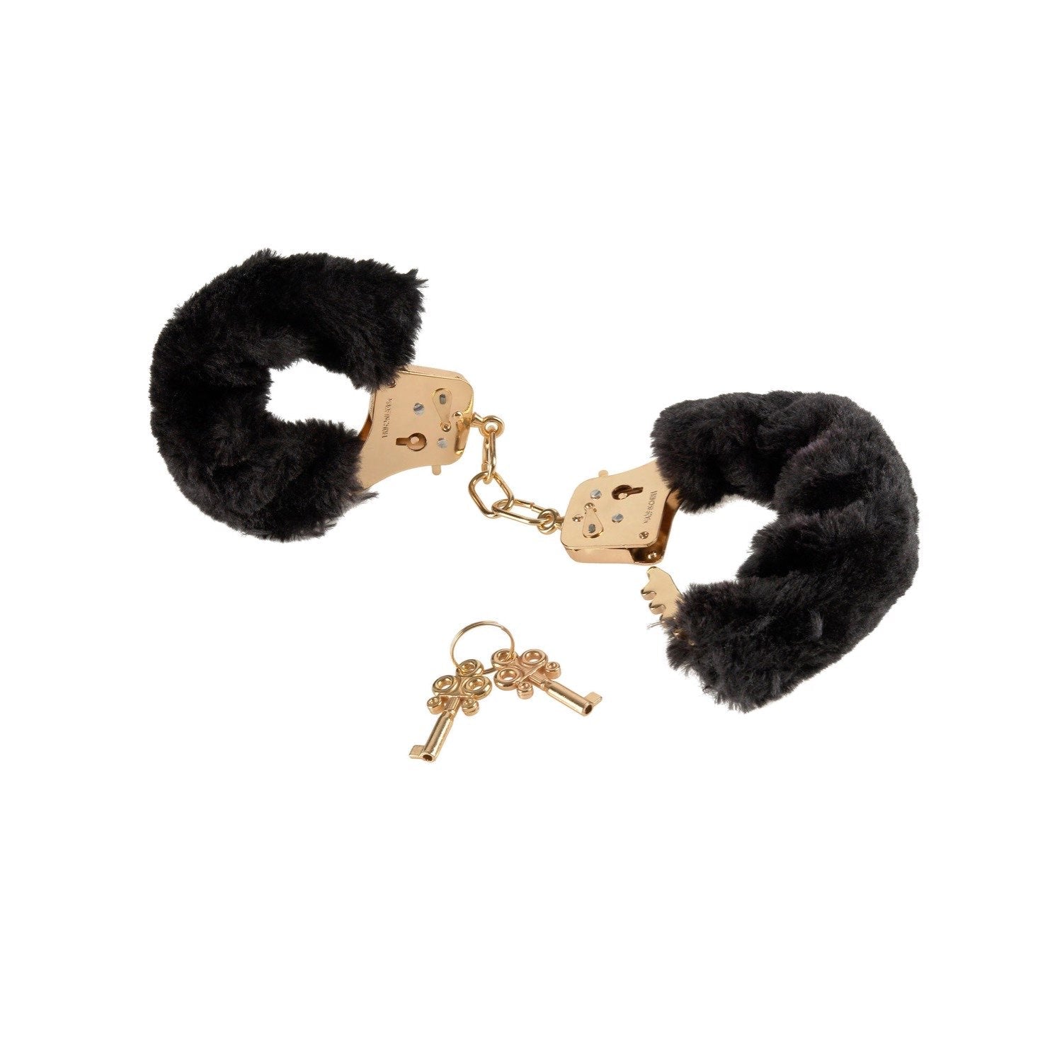 Fetish Fantasy Gold Deluxe Furry Cuffs - Black/Gold Furry Restraints by Pipedream