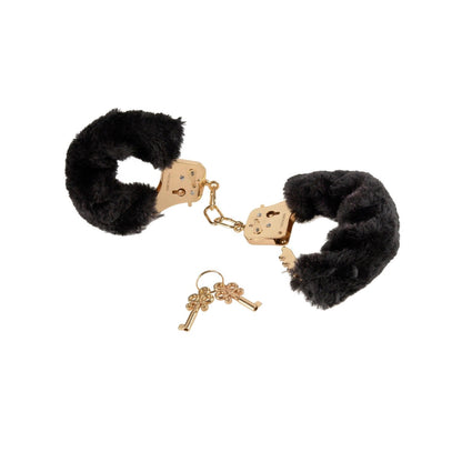 Deluxe Furry Cuffs - Black/Gold Furry Restraints