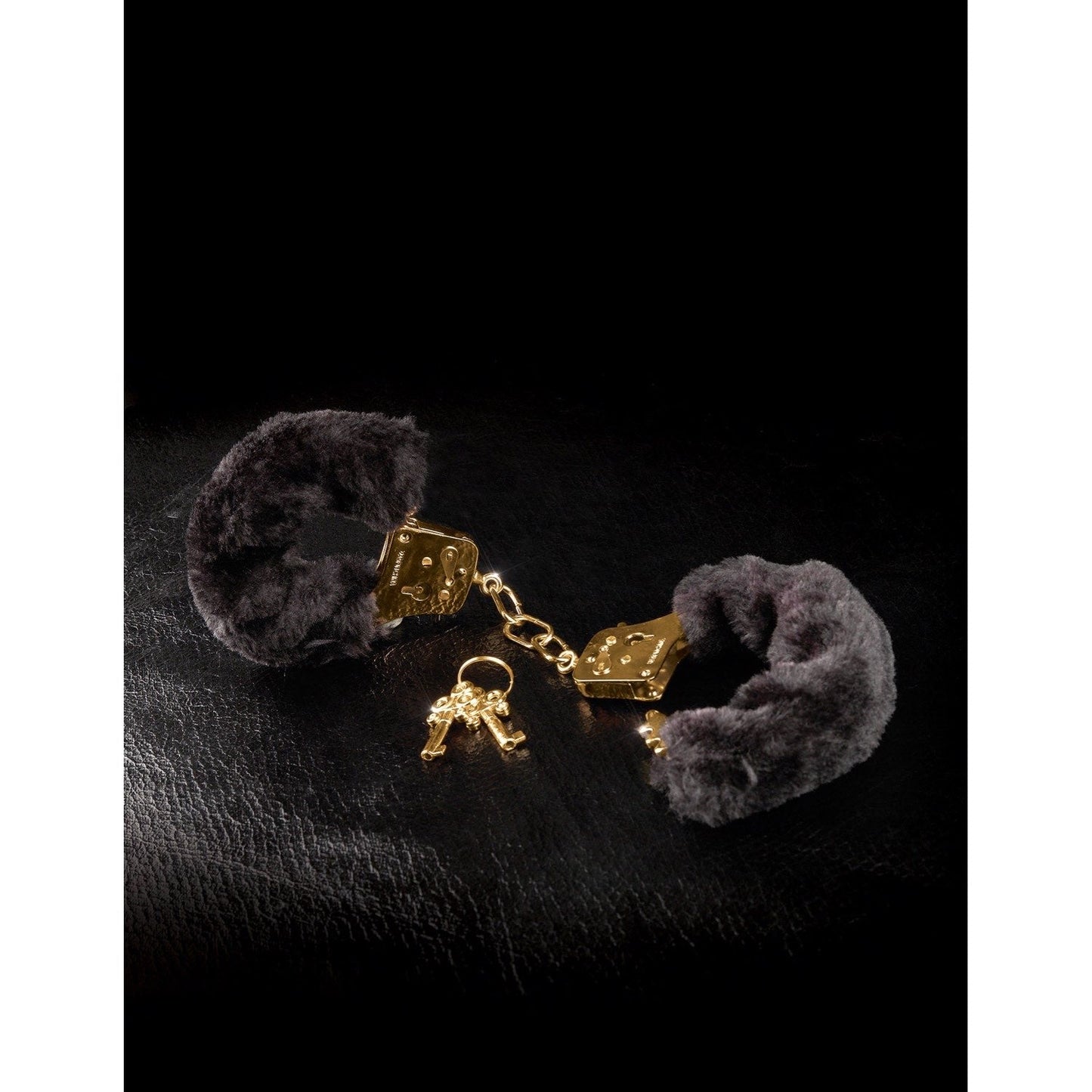 Deluxe Furry Cuffs - Black/Gold Furry Restraints