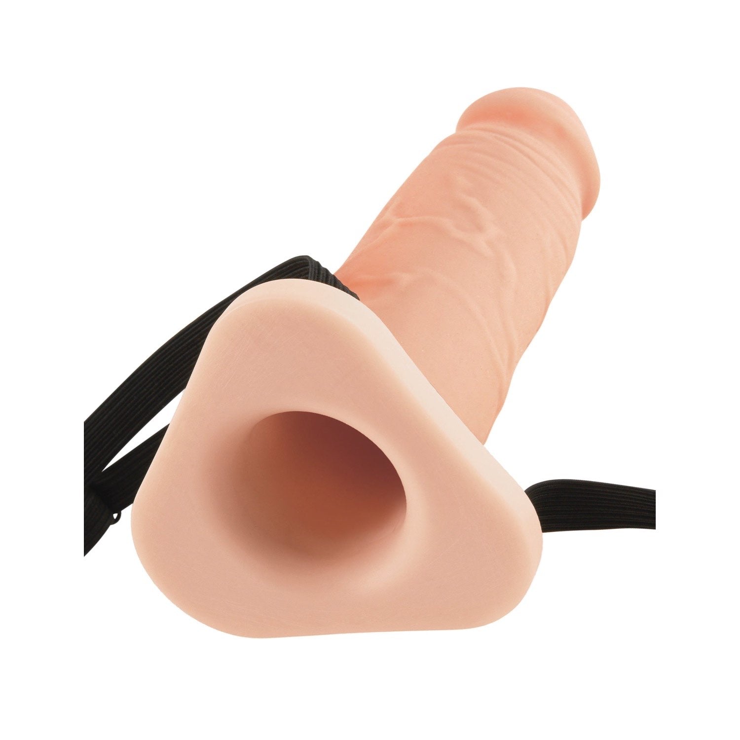 Fantasy X-Tensions 8&quot; Silicone Hollow Extension - Flesh Hollow Penis Extension Sleeve by Pipedream