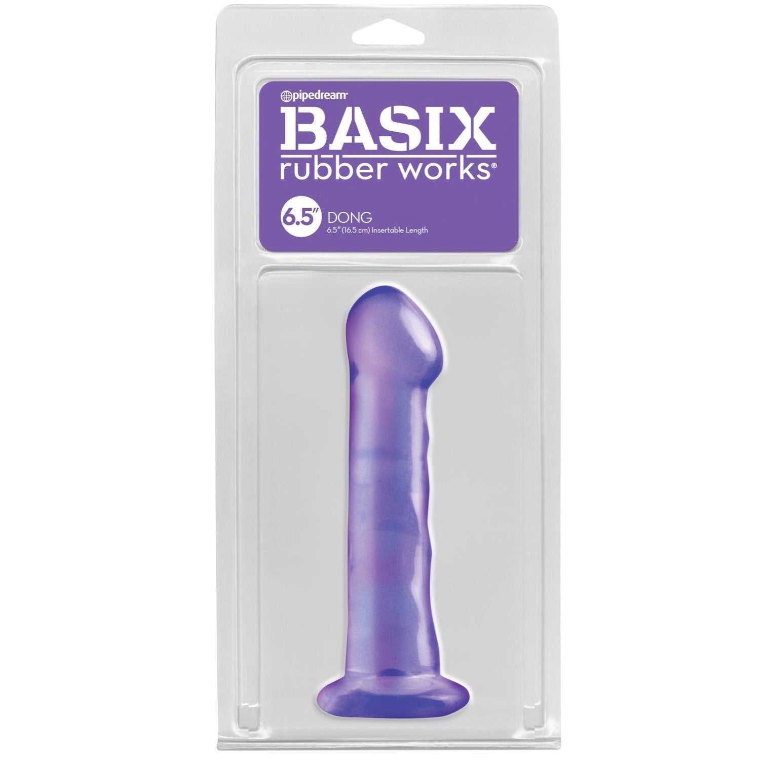 Basix Rubber Works 6.5&quot; Dong with Suction Cup - Purple 16.5 cm (6.5&quot;) Dong by Pipedream