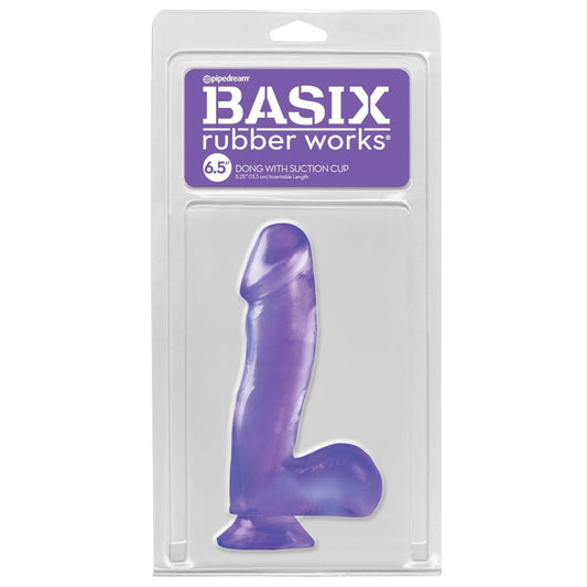 Pipedream Basix Rubber Works 6.5&quot; Dong With Suction Cup - Purple 16.5 cm (6.5&quot;) Dong