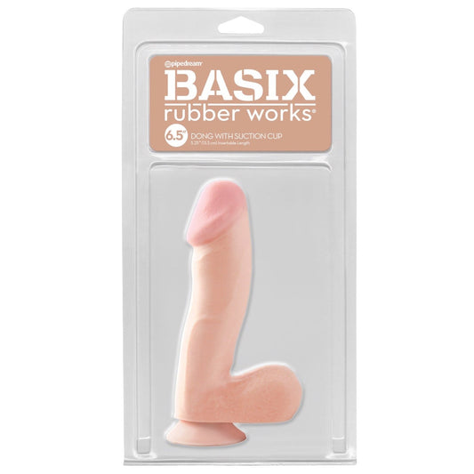 Pipedream Basix Rubber Works 6.5&quot; Dong with Suction Cup - Flesh 16.5 cm (6.5&quot;) Dong