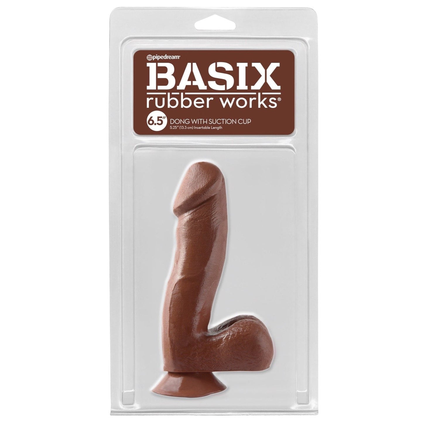 Rubber Works 6.5" Dong With Suction Cup - Brown 16.5 cm (6.5") Dong