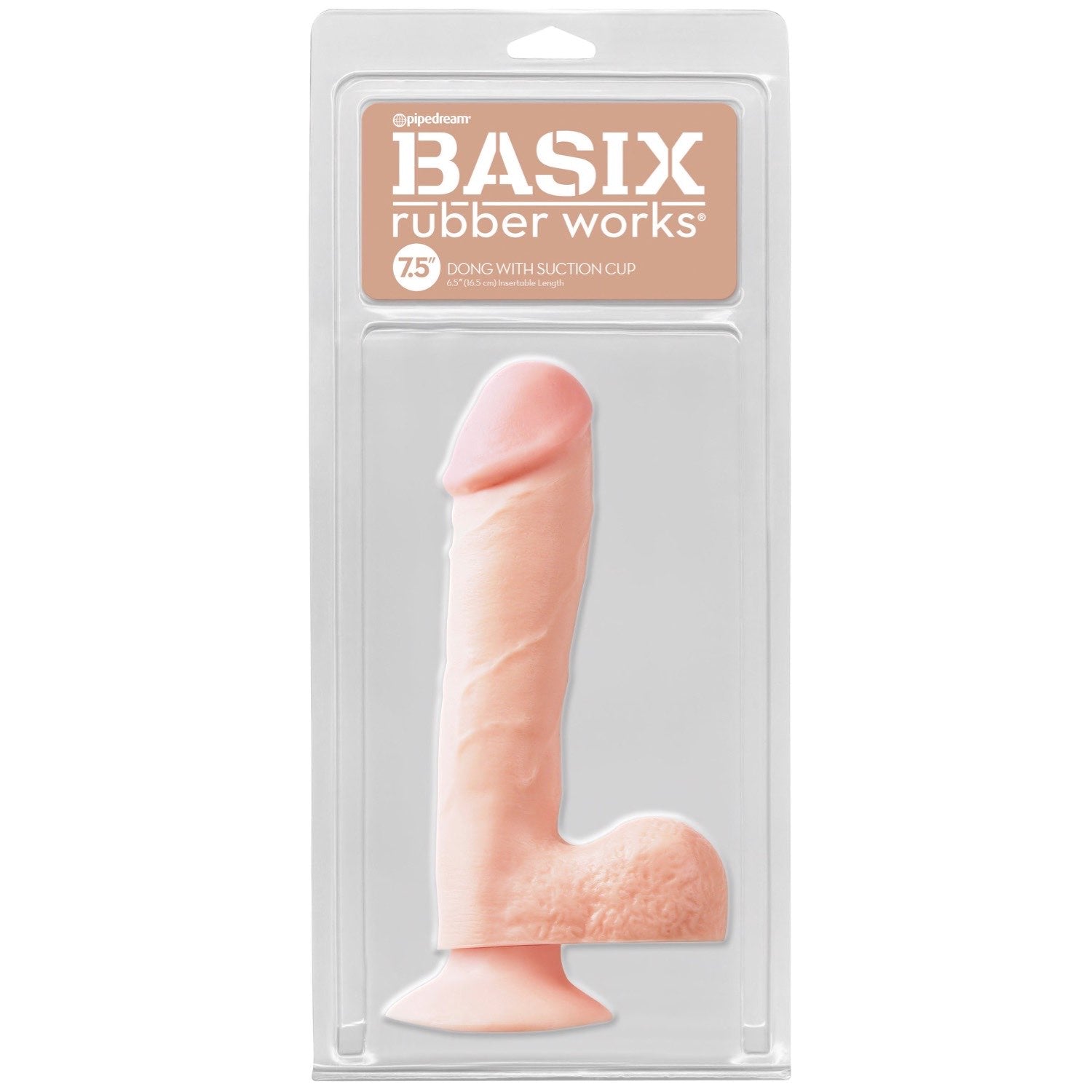 Basix Rubber Works 7.5&quot; Dong with Suction Cup - Flesh 19.1 cm (7.5&quot;) Dong by Pipedream