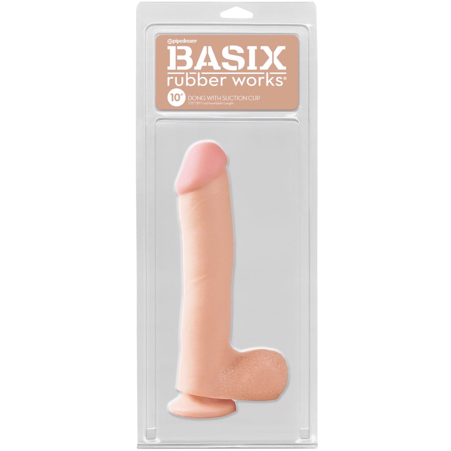 Basix Rubber Works 10&quot; Dong with Suction Cup - Flesh 25.4 cm (10&quot;) Dong by Pipedream