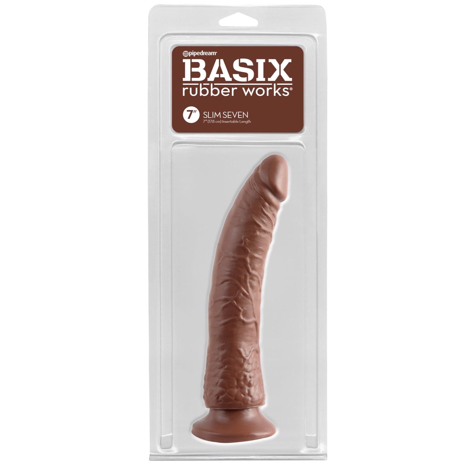 Basix Rubber Works Slim 7 - Brown 17.8 cm (7&quot;) Dong by Pipedream