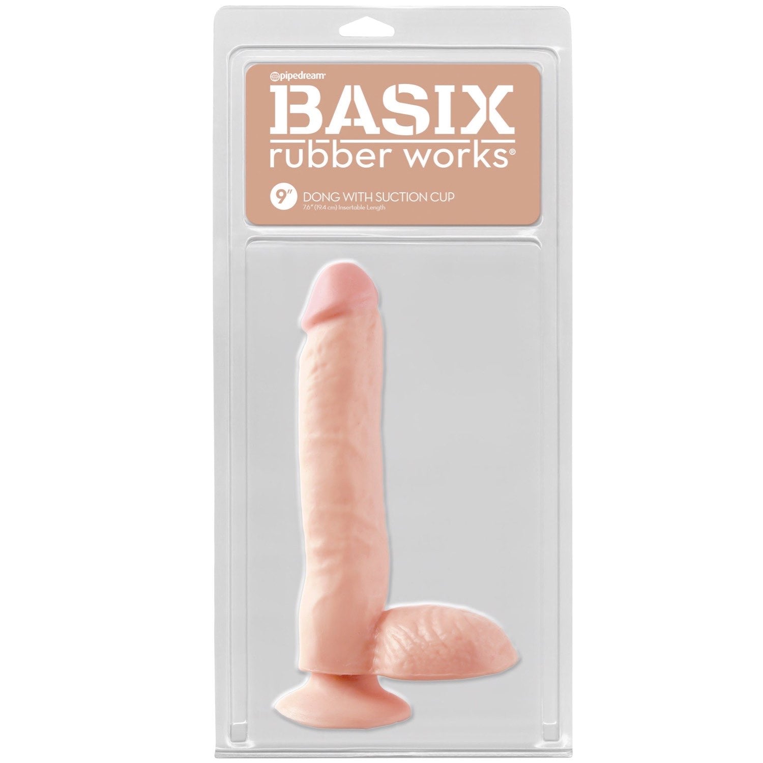 Basix Rubber Works 9&quot; Dong with Suction Cup - Flesh 22.9 cm (9&quot;) Dong by Pipedream