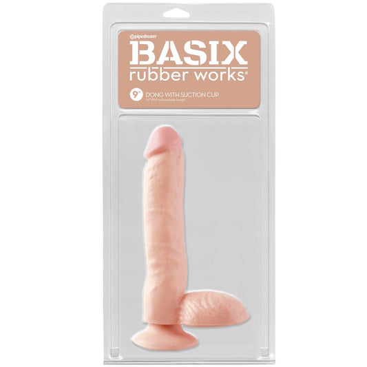 Pipedream Basix Rubber Works 9&quot; Dong with Suction Cup - Flesh 22.9 cm (9&quot;) Dong