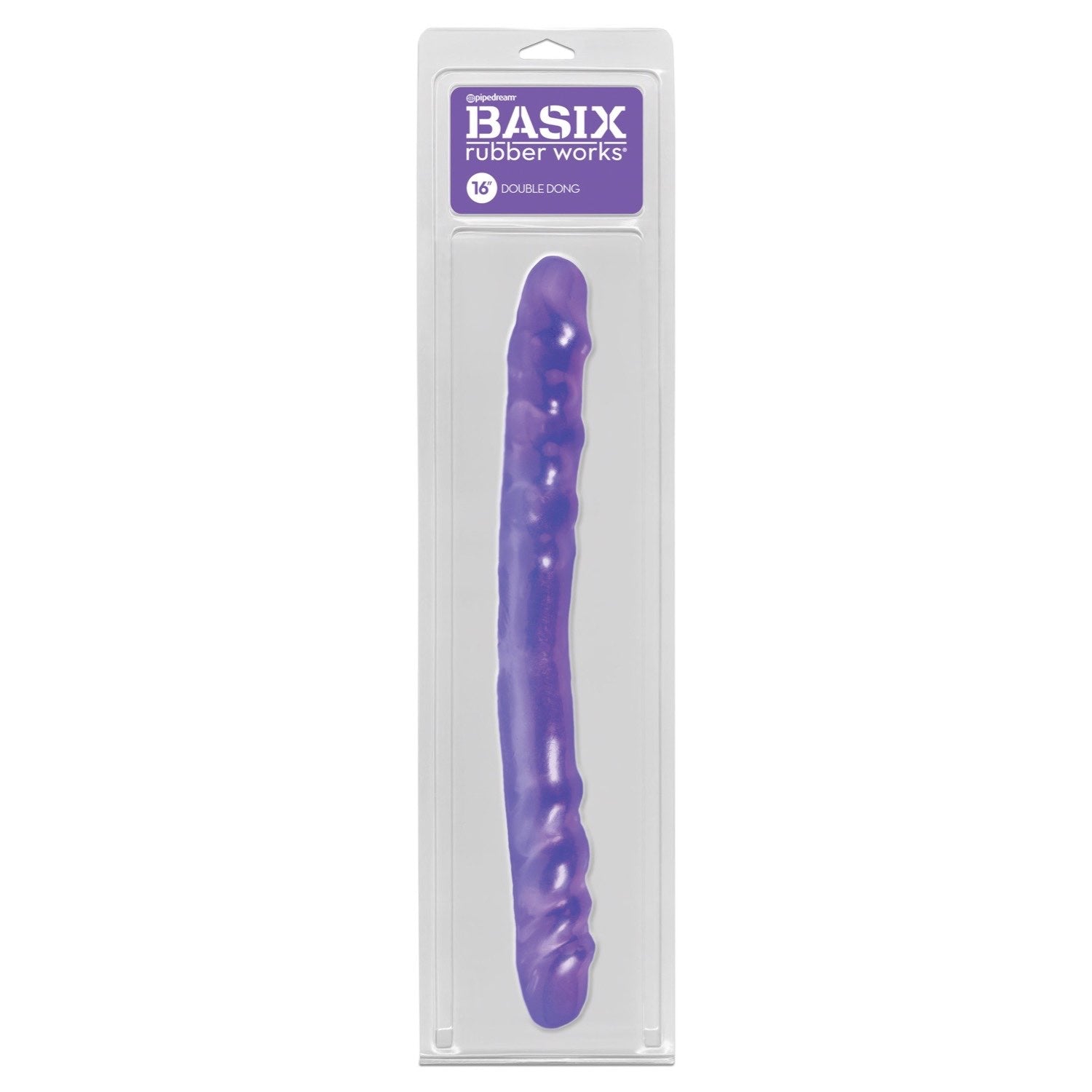 Basix Rubber Works 16&quot; Double Dong - Purple 40.6 cm (16&quot;) Double Dong by Pipedream