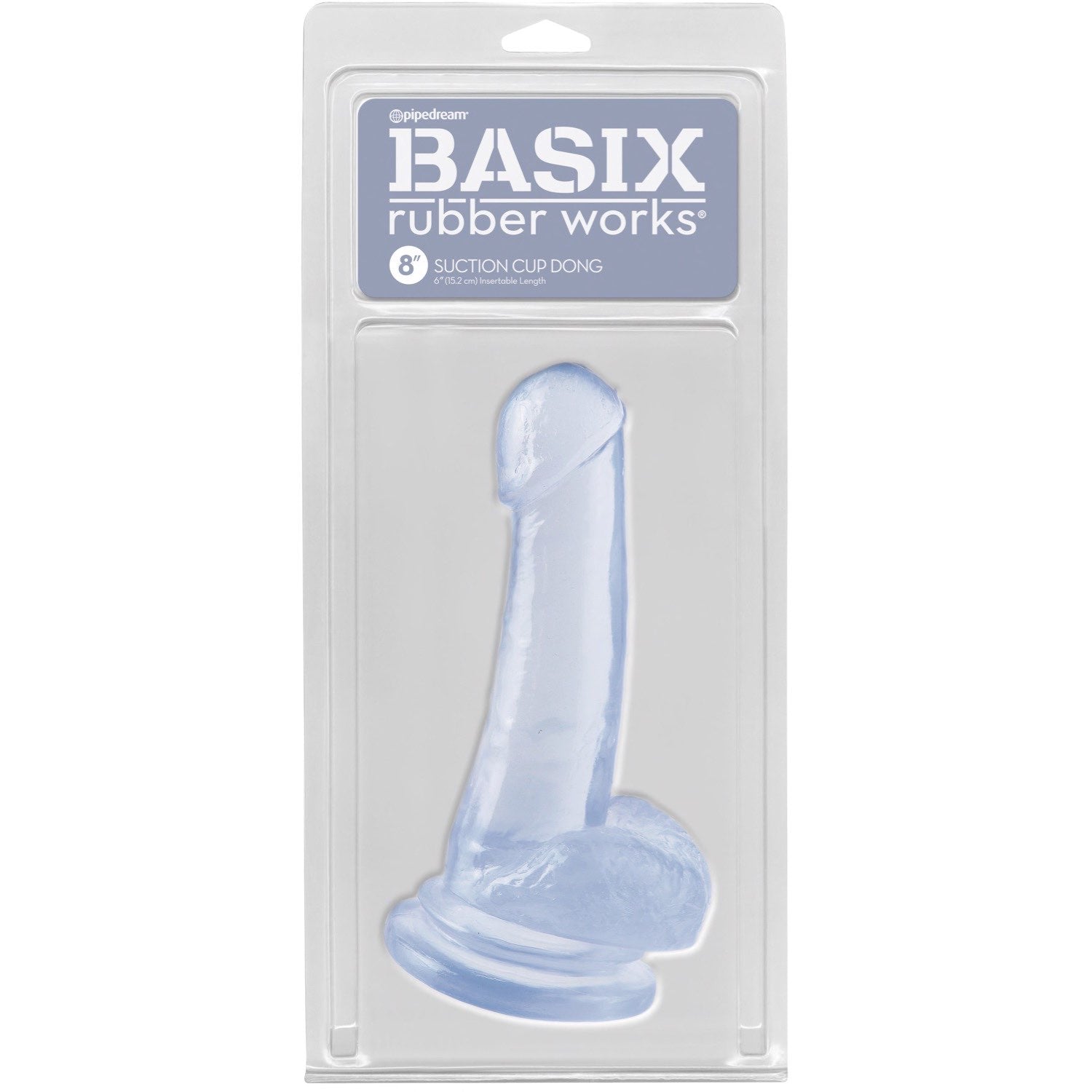 Basix Rubber Works 8&quot; Suction Cup Dong - Clear 8&quot; Dong by Pipedream