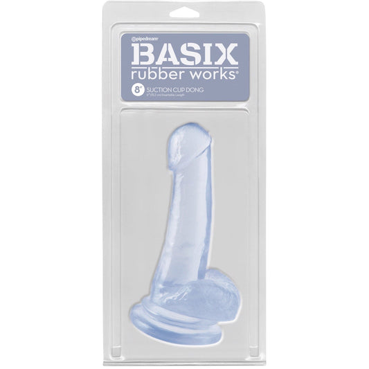 Pipedream Basix Rubber Works 8&quot; Suction Cup Dong - Clear 8&quot; Dong