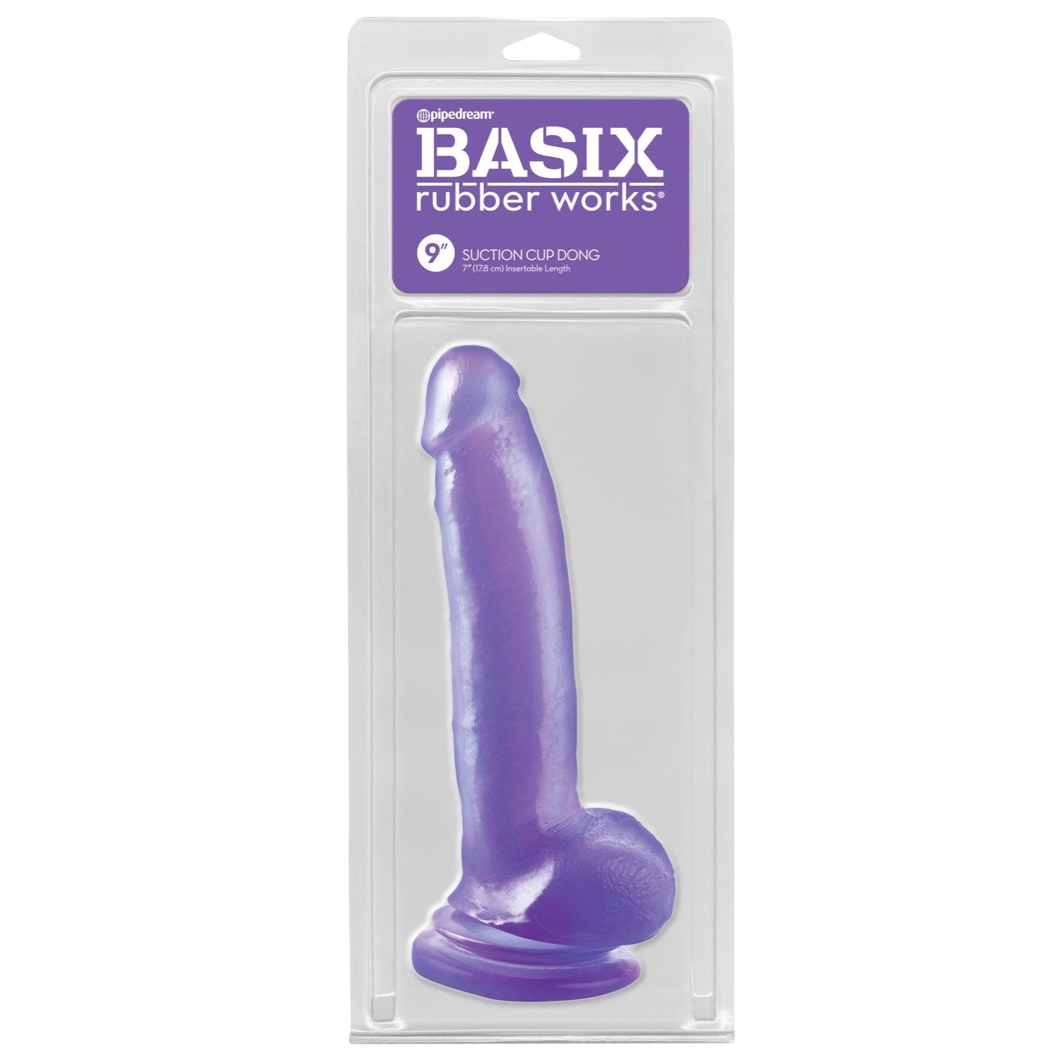 Basix Rubber Works 9&quot; Suction Cup Dong - Purple 22.9 cm (9&quot;) Dong by Pipedream