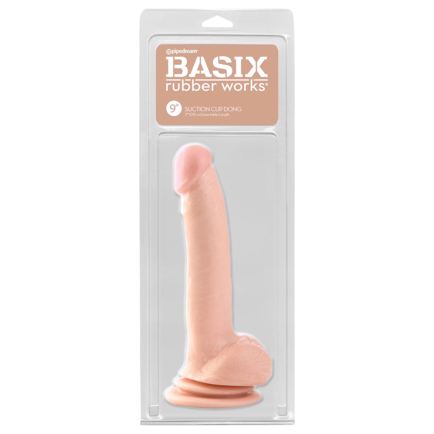 Basix Rubber Works 9&quot; Suction Cup Dong - Flesh 22.9 cm (9&quot;) Dong by Pipedream