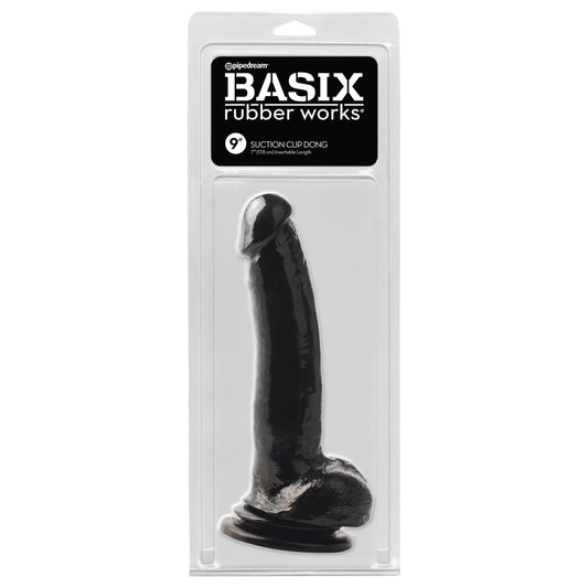 Pipedream Basix Rubber Works 9&quot; Suction Cup Dong - Black 22.9 cm (9&quot;) Dong