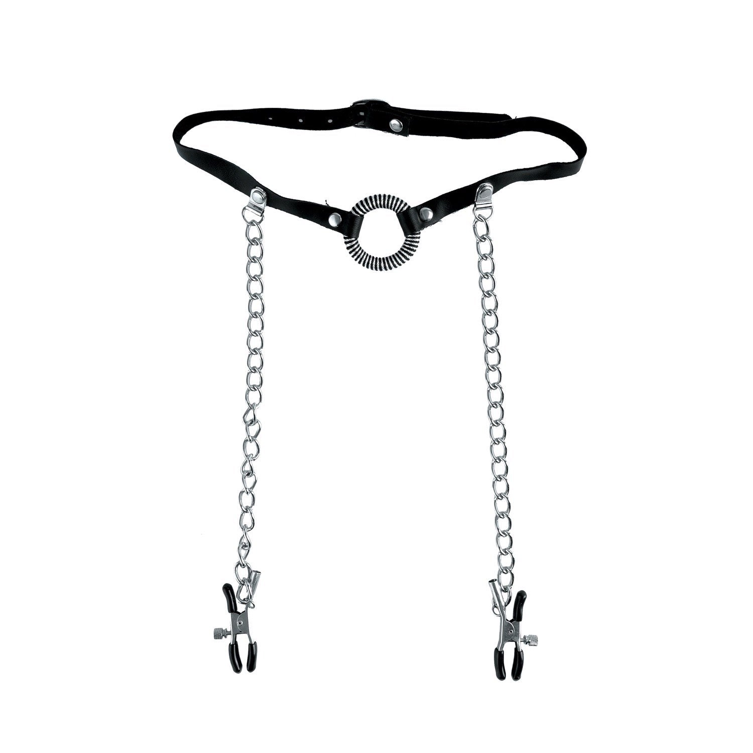 Fetish Fantasy Series Limited Edition O-ring Gag &amp; Nipple Clamps - Mouth and Nipple Restraints by Pipedream